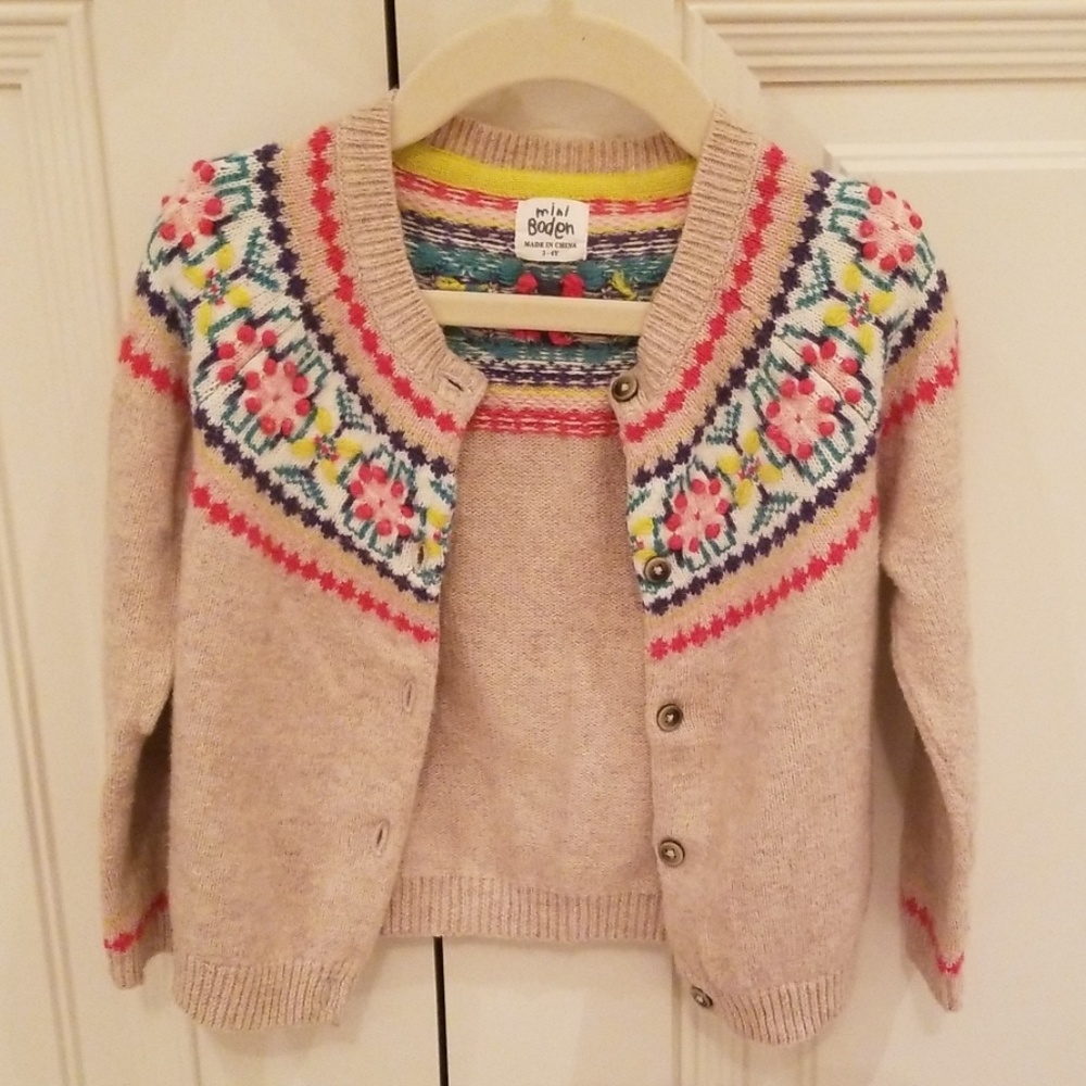 Mini Boden 3/4T button down Cardigan